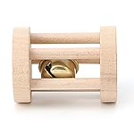 Delight eShop Natural Wood Chew Toys Bell Roller Dumbells For Pet Rabbits Hamsters Rat Cute