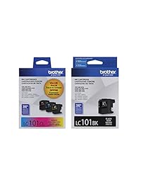 Brother LC101 Cartuchos de tinta (Negro, Cian, Magenta, Amarillo) en embalaje de venta al por menor