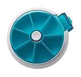 Meta-U Round Plastic 7 Days Rotating Pills Dispenser Box (Green)