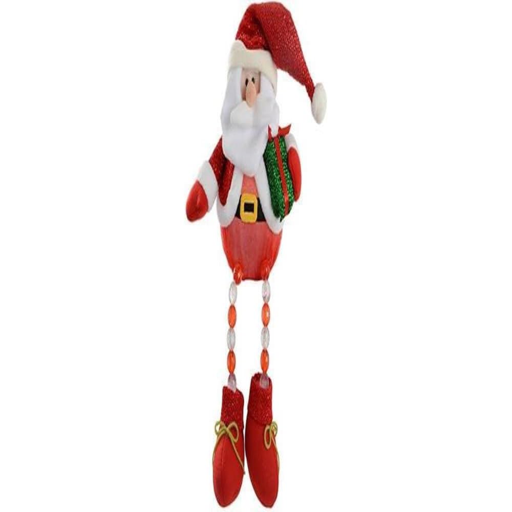 WeRChristmas Pre-Lit Novelty Sitting Santa with LED Light-Up Body and Legs Christmas Decoration - 48 cm, Multi-Colour