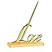 Tinksky Wedding Signing Pen with Gold Plated Metal Love Holder Party Pen Set Wedding Bridal Engagement Valentine's Day Favors (Gold)