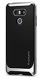 Spigen Neo Hybrid LG G6 Case Herringbone with Flexible Inner Protection and Reinforced Hard Bumper Frame for LG G6 (2017) - Satin Silver