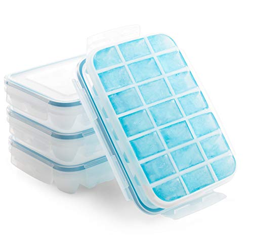 Komax Biokips Ice Cube Trays With Locking Lid | [3-Pack Set] Small Ice Cube Trays With Lid | Ice Cube Maker for Cool Drinks, Bourbon, Whiskey & Cocktails | FDA-Approved & BPA-Free Ice Cube Mold Tray - Thumbnail 3