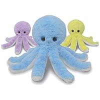 Fluffuns Octopus Stuffed Animal - 3-Pack Stuffed Octopus Plush in 3 Colors, 11 Inches