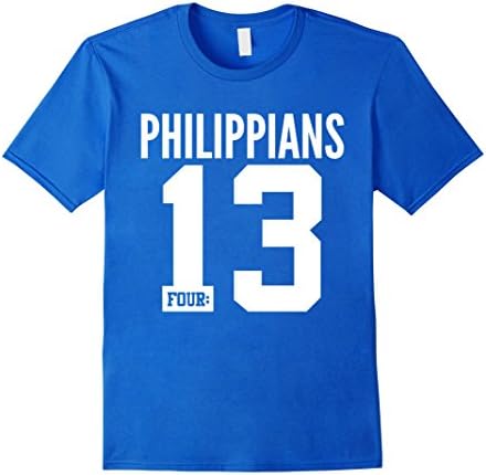 Mens Philippians 4:13 Bible Scripture Verse Christian T-Shirt 3XL Royal Blue