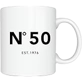 NGLIV 50th Birthday Gifts for Women Men,50th Birthday Gifts for Him,50th Birthday,1976 Birthday Gifts for Women Men Dad Sister Best Friends Birthday Presents Coffee Mug White