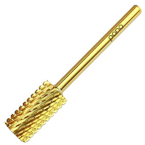Pana 3/32" Safety Nail Carbide Bit - Gold Large Barrel Head (Grit: Extra Coarse - XC) for Electric Dremel Drill Machine