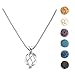 JOVIVI Aromatherapy Essential Oil Diffuser Necklace Silver Twist Ball Locket Pendant with 6 Dyed Lava Stone Beads
