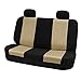 FH Group Car Seat Covers Classic Cloth Seat Covers Full Set with Gift - Universal Fit for Cars Trucks and SUVs (Beige) FB102114
