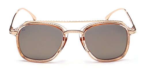 PRIVE REVAUX â€œThe Jetsetterâ€ Handcrafted Designer Polarized Curved-Bridge Retro Sunglasses (Gold)