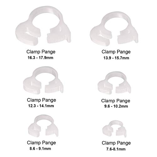 60PCS Plastic Hose Clamp Set Case Double Grip Hose Clamps Nylon Snap