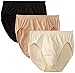 Bali Women's 3 Pack Comfort Revolution Hi-Cut Panty, Light Beige/Nude/Black, 8/9