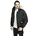 PUREMSX Mens Bomber Jacket, Winter Fashion Hooded Classic Down Alternative Flight Windbreaker Jacket