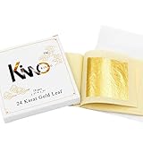 Edible Gold Leaf Gold Foil Sheets 4.33 x 4.33 cm 24K Pure Genuine Facial Edible Gold Leaf for Cooking, Cakes and Chocolates, Decoration, Health & Spa (10 Sheets)