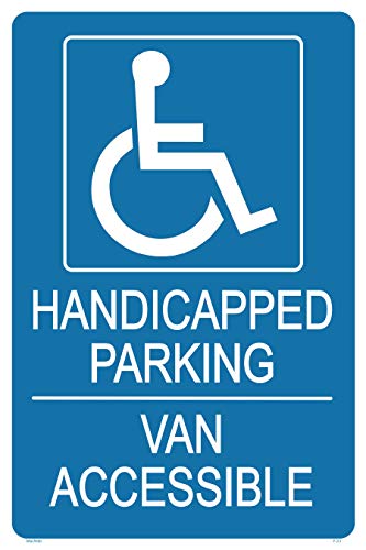Handicap Parking Van ACCESSIBLE Sign - Parking Lot Reserved for The Handicapped, UV Color & Protection to Last Longer, Rust-Free Heavy Duty Metal 18"x12" 0.063" 3M Reflective (EGP)
