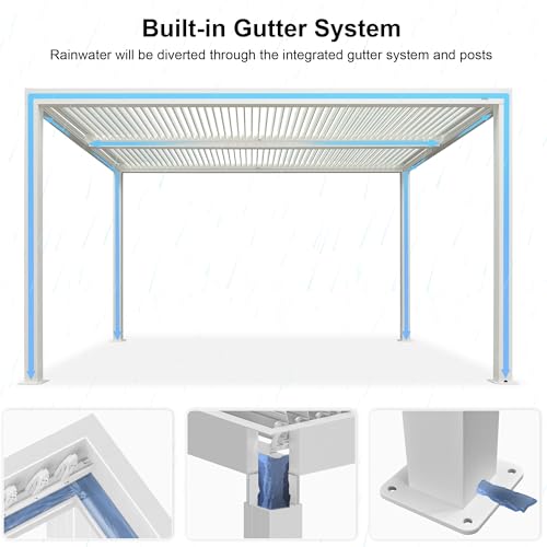 PURPLE LEAF 10' x 14' Louvered Pergola Review: Adjustable Aluminum Patio Cover with LED image 30