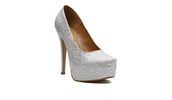 scarpin com glitter prata