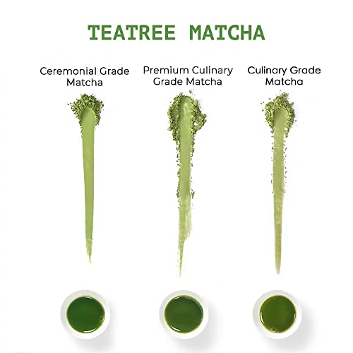 TEATREE Matcha Green Tea Powder, Premium Culinary Grade Organic Matcha, 100% Natural Pure Matcha for Lattes, Smoothies & Baking 3.53 Ounce (100g)