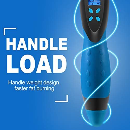 Gejoy Electronic Counting Jump Rope, Adjustable Fitness Jumping Rope with Electronic Time Calorie Counter, Skipping Rope for Children Adult Women Indoor Outdoor Sports Weight Loss Exercise 4 41EF69GtBHL. AC