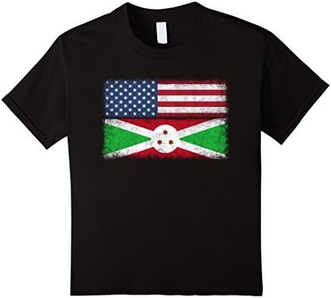 unisex-child Burundian American Flag T-shirt Burundi Africa Heritage Tee 6 Black