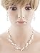 ACCESSORIESFOREVER Bridal Wedding Jewelry Set Crystal Rhinestone Pearl White