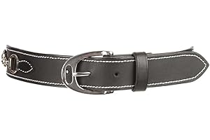 Huntley Equestrian Daisy Clipper Children's Leather Nickel Finished Brass Stirrup Buckle Design Snaffle Bit Black Belt