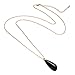 Onnea Life is Colorful Natural Stone Water Drop Pendant Necklace (Power Black)