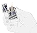 Zippo Blue White Original Logo Pocket Lighter, White Matte