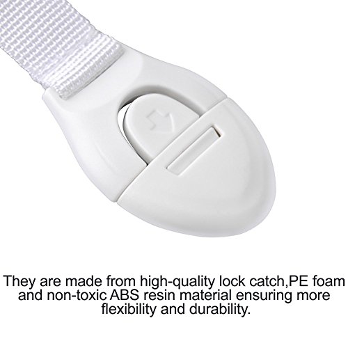 Cabinet Locks Child Safety | 10 Pack Baby Safety Locks | Child Proof Cabinets, Drawers, Appliances, Toilet Seat, Fridge and Oven | Tools or Drilling Not Required | Uses 3M Adhesive