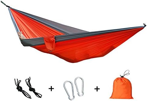 Double Camping Hammocks, Arricastle Portable Comfort Nylon Fabric Parachute Lightweight Hammocks for Outdoor or Indoor Leisure (Orange)