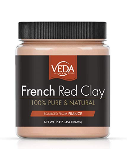NEW! VEDA French Red Illite Clay | 100% Pure | From Natural French Clay Deposits | 16 oz. (454 grams)
