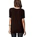 Sarin Mathews Women's Casual Round Neck Loose Fit Short Sleeve T-Shirt Blouse Tops Chocolate XL
