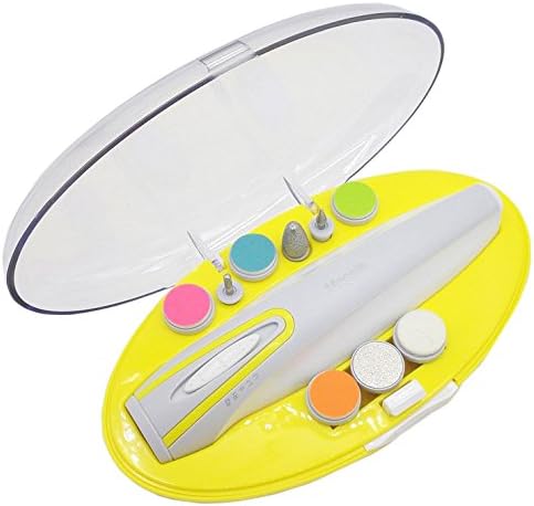 Megaie Electric Baby Nail File, Safe Baby Nail Trimmer with Led Light for Newborn or Toddler Cutter and Polish Kit, AA Battery Operated (Battery Not Include)