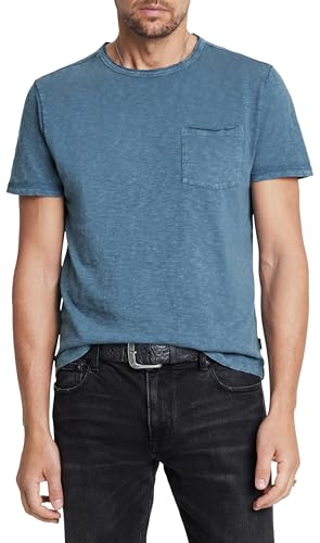 John Varvatos Men’s Cooper Vintage Crew Tee, Winter Sky Blue