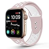 Compatible for Apple Watch 38MM 42MM,RUOQINI Dual-color Soft Silicone Sport Replacement Band Compatible for Apple Watch Series 3, Series 2, Series 1 S/M M/L Size