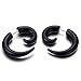 Mens Black Horn Claw Stud Earrings Cheater Fake Ear Plugs Gauges Illusion Tunnel, 2pcs