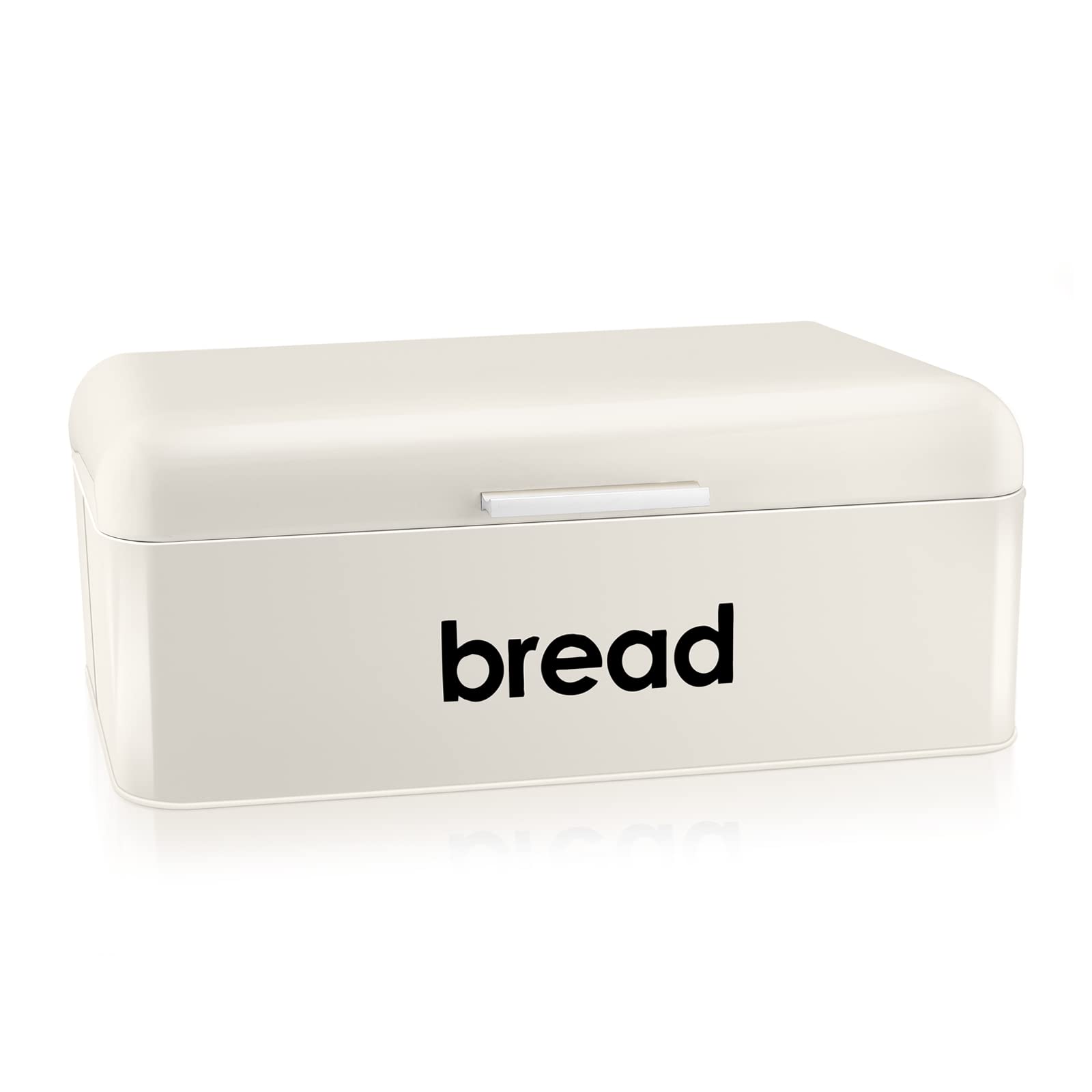 Photo 1 of E-far Vintage Bread Box for Kitchen Countertop, Cream Metal Bread Storage Container Retro Bread Bin for Pastries/Loaves/Dry Food, Large Capacity & Modern Design (16.7” x 9” x 6.4”)