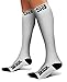 SB SOX Compression Socks (20-30mmHg) for Men & Women – Best Compression Socks for All Day Wear, Better Blood Flow, Swelling! (Medium, White/Black)