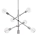 Marabella LED Sputnik Chandelier Light Fixture, Brushed Nickel, Linea di Liara LL-P235-BN