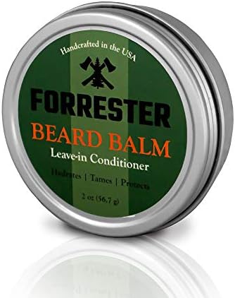 All Natural Beard Balm Conditioner by Forrester - Nourishes, Thickens and Strengthens | Made with Beeswax, Vitamin E, Jojoba Oil | Softens and Conditions Beard & Mustache