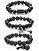 Jstyle 3 Pcs 11mm Wood Bead Bracelet for Men Women Tibetan Buddhist Prayer Link Cool