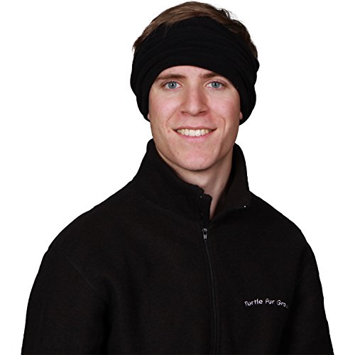 Turtle Fur Micro Fur Stretch Turtle Tube Long Neckwarmer, Black