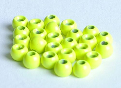 Blue Wing Olive BWO Tungsten Beads for Fly Tying - 25 Pack (Chartreuse, 3.2 mm (1/8))