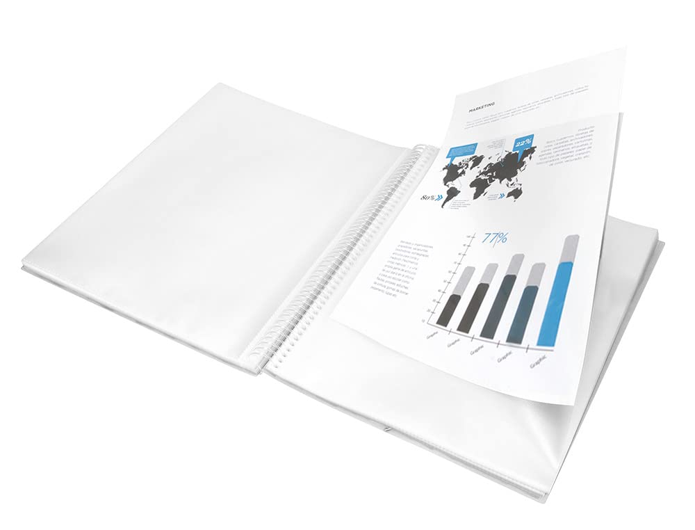 Liderpapel A4 Clear Polypropylene Spiral Bound Window Folder 20 Pockets