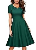 MissMay Women's Retro 1950s Short Sleeve A-Line Cocktail Party Swing Dress