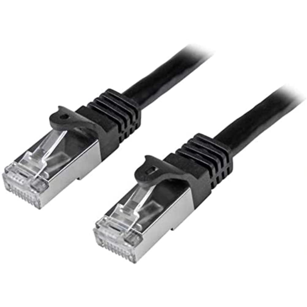 StarTech.com N6SPAT2MBK 2 m Cat6 Patch Cable, Shielded (SFTP) Snagless Gigabit Network Patch Cable, Black Cat 6 Ethernet Patch Lead