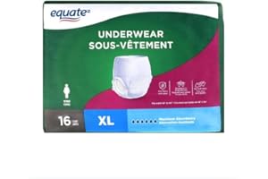 Equ~ate Women's Protective Underwear, Maximum Absorbency, White, 360° Stretch, Extra-Large, 16 Count