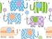 Baby Elephant Gift Wrap Flat Sheet 24" X 6'