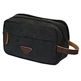 Domila Canvas Travel Toiletry Bag Shaving Dopp Kit (Black)