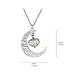 Onairmall Luminous Series Moon Love Heart Pendant Necklace Fluorescent Necklace,Glow in the Dark (Purple)